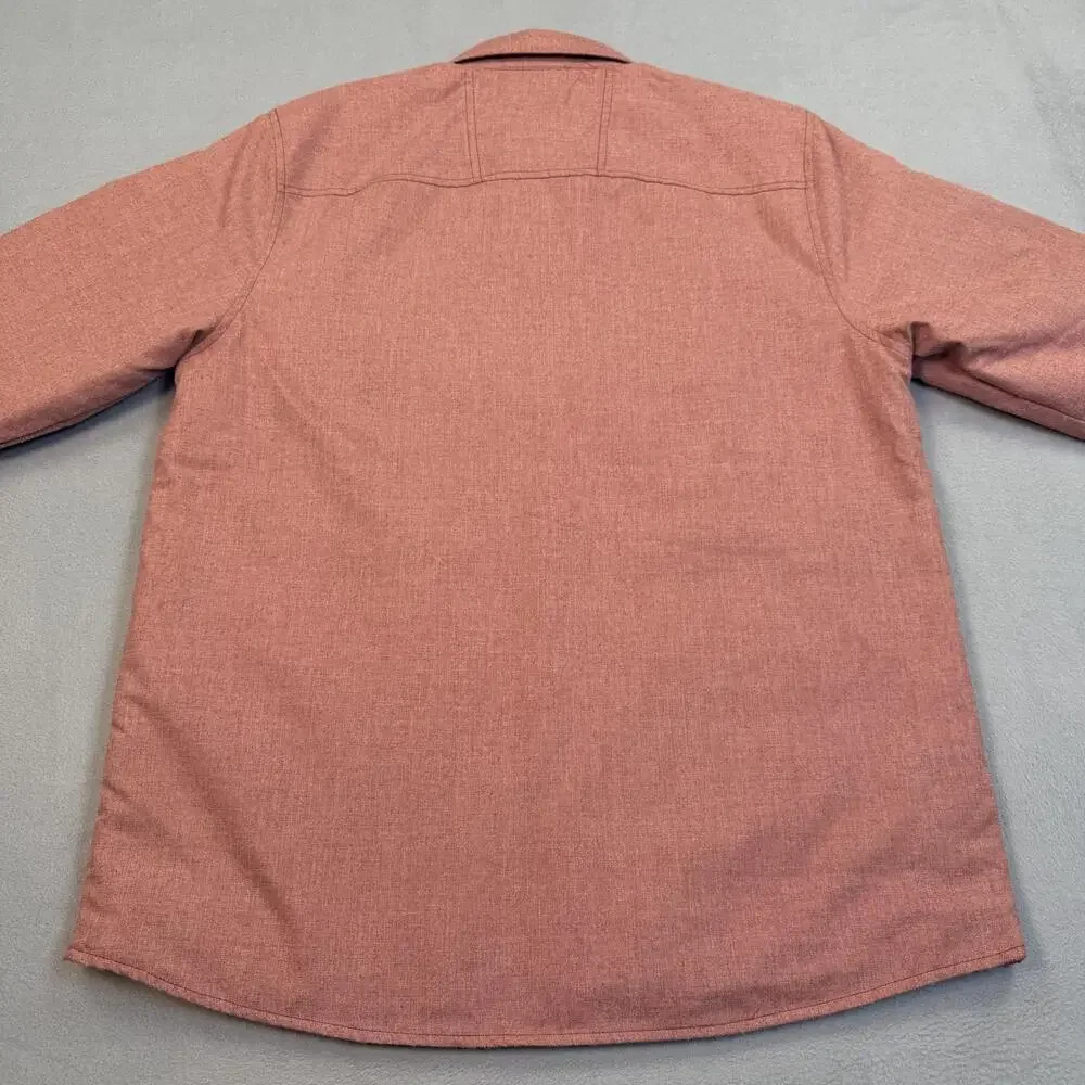 The North Face Jacket Mens Medium Red Insulated Flannel Shacket Button Up